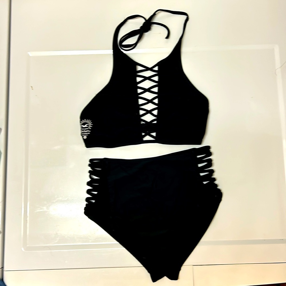 Hollister black two-piece swimsuit.  Size XS.
